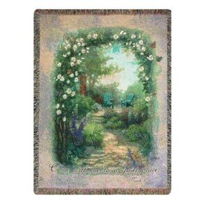 Religious Morning Butterfly Tapestry Throw Blanket Garden Adirondack Gift USA